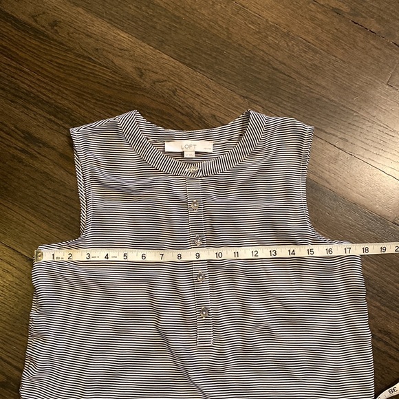 Loft Black and White Tank Top Small Petite SP Stripe Striped - Picture 4 of 8